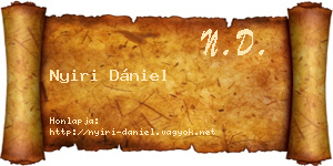 Nyiri Dániel névjegykártya